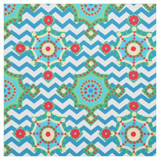 Tissu Style Boho | Couleurs du carnaval Chevron (Échantillon)