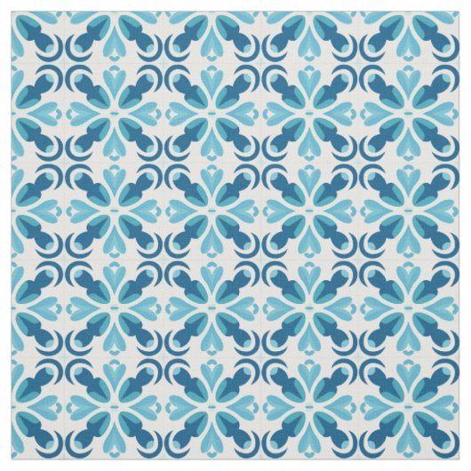 Tissu Style Carrelage bleu Motif (Échantillon)