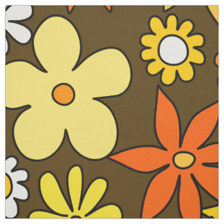 Tissu Style Floral Pattern Fabric des années 1970