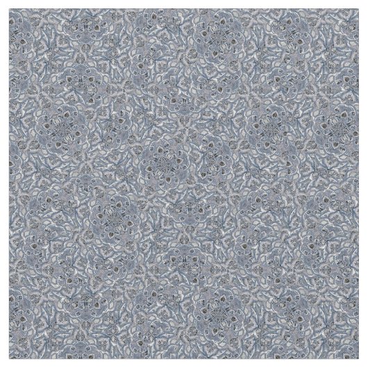 Tissu Style mandala complexe bleu imprimé design motif (Fermer)