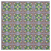 Tissu Style marocain Bleu & Carrelage Vert Motif Easy Cu (Échantillon)