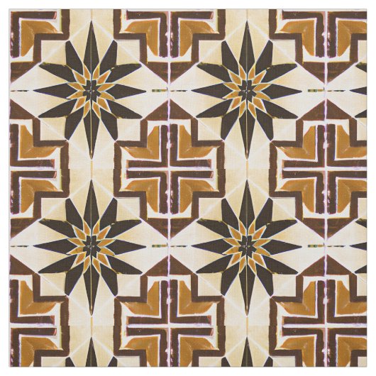 Tissu Style Mexicain Simulé Mosaïque Neutral Browns (Échantillon)