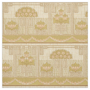 Tissu Style Mission vintage Floral & Clé Motif Frieze