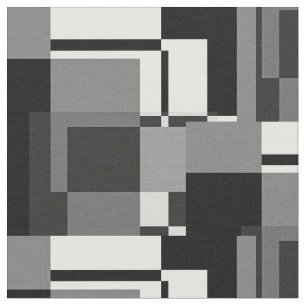 Tissu Style Mondrian gris Abstrait moderne géométrique c