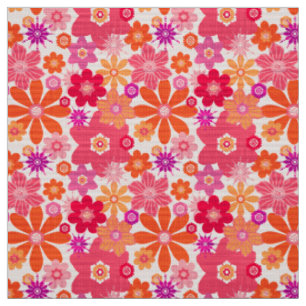 Tissu Style Rétro Cute Motif Floral Orange Rose
