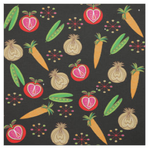 Tissu Style rétro Fruit and Vegetable Coloré Impressio
