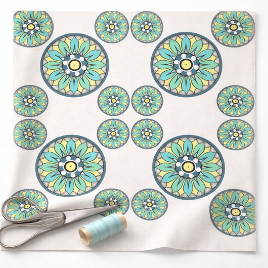 Tissu Style Victorien Art Déco Vert