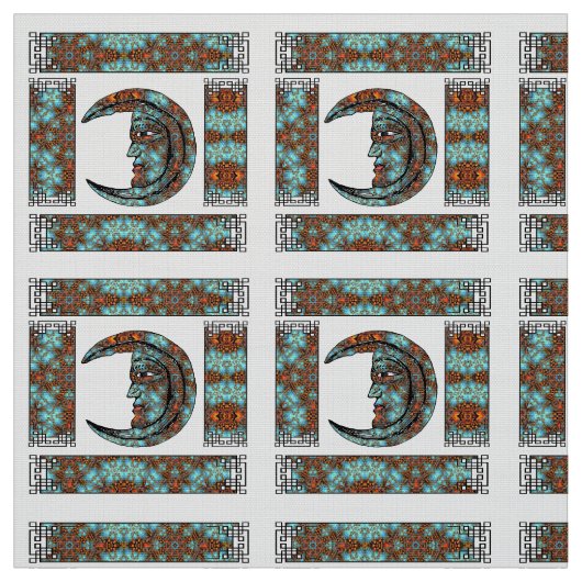 Tissu Style Vintage Dramatic Moon Portrait (Échantillon)