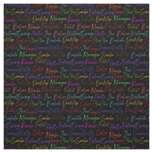 Tissu Styles de danse de salle de bal de script | Danse  (Échantillon)