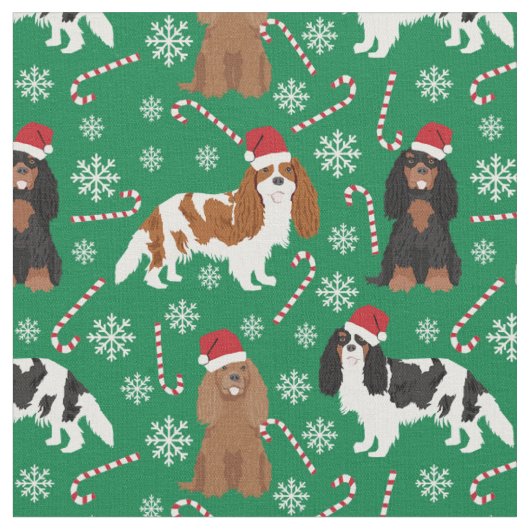 Tissu sucre de canne vert Cavalier King Charles (Fermer)
