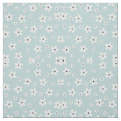 Tissu Summer Boho Blue White Daisy Flowers (Échantillon)