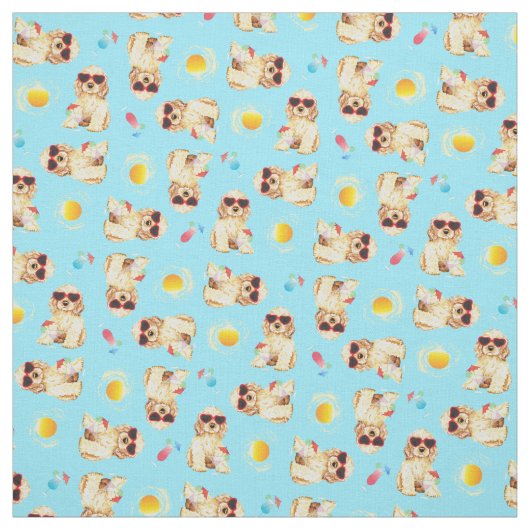 Tissu Summer Cocker Spaniel (Échantillon)