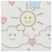 Tissu Sun Clouds Star Raindrops (Fermer)