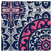 Tissu Sun Mandala, Fuchsia, Navy & White (Fermer)