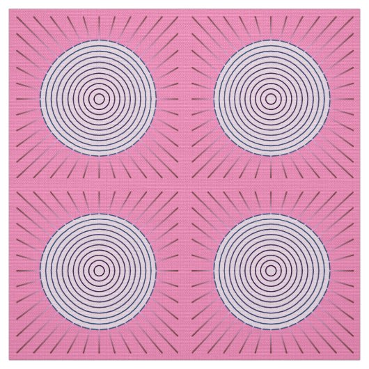 Tissu Sunburst géométrique moderne - Nuances de rose (Échantillon)
