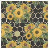 Tissu Sunflower Bouquet Gold Honeycomb Graphique (Fermer)