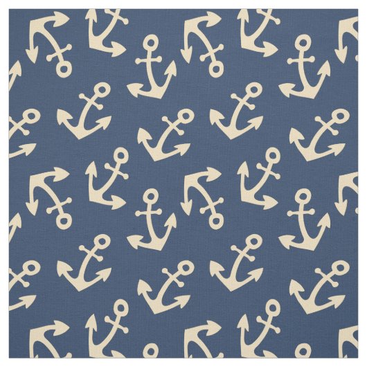 Tissu Sunshine Yellow Ancres sur la structure marine par (Échantillon)