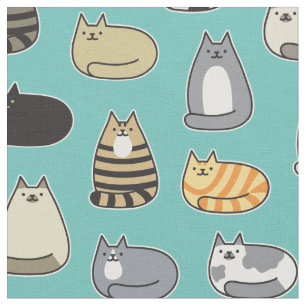 Tissu Super Cute Cat Motif, choisissez votre couleur
