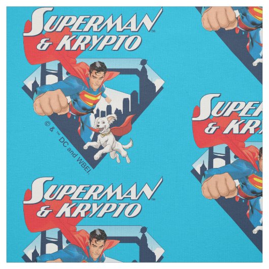 Tissu Superman & Krypto Soar (Échantillon)