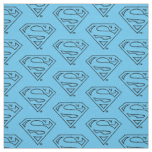 Tissu Superman S-Shield Logo Simple Black Outline