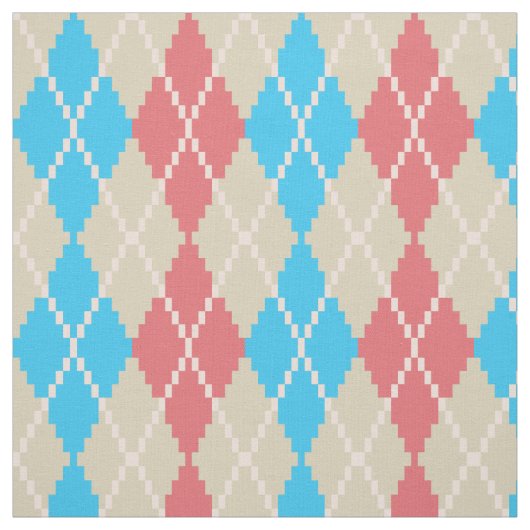 Tissu Sur la plage motif Argyle (Échantillon)