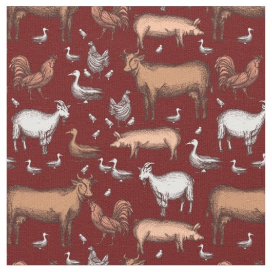 Tissu Sur le Motif agricole (Fermer)