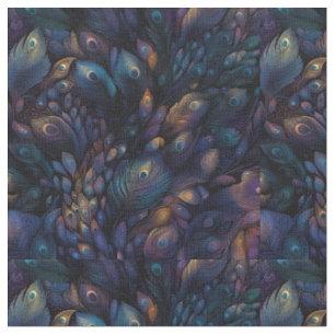 Tissu Sur les plumes de paon