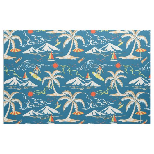 Tissu Surf tropical île motif à thème (Fat Quarter)