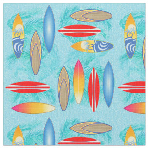 Tissu Surfbooards et palmiers