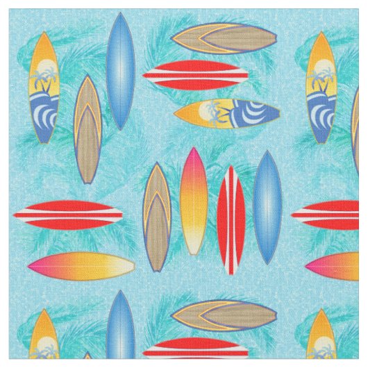 Tissu Surfbooards et palmiers (Fermer)