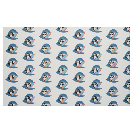Tissu Surfer de pingouin (Fat Quarter)