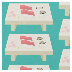 Tissu Sushi Board Motif Turquoise