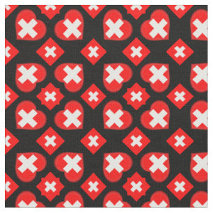 Tissu Swiss Flag & Heart, Suisse Mode textile