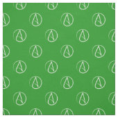 Tissu Symbole athée : blanc sur vert (Échantillon)