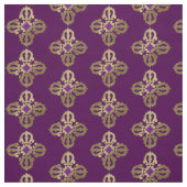 Tissu Symbole bouddhiste doré Vajra (Échantillon)