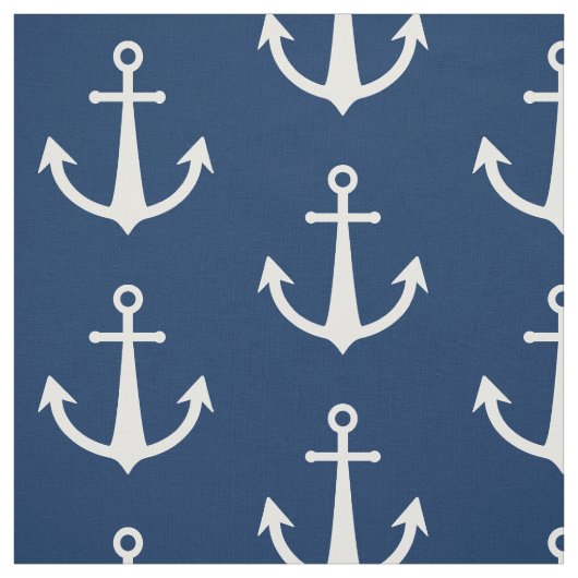 Tissu Symbole d'Ancre bleu blanc (Échantillon)