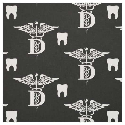Tissu Symbole de dentiste et noir de dent (Échantillon)