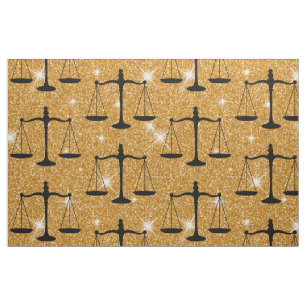 Tissu Symbole de justice Parties scintillant d'or des é