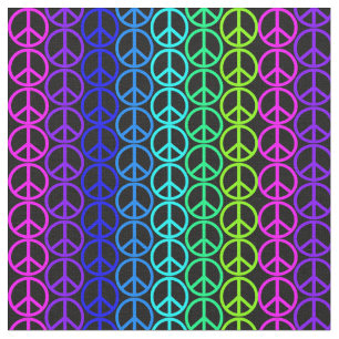 Tissu Symbole de la paix enseigne hippie pacifique. Stru