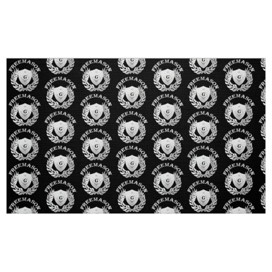 Tissu Symbole de maçonnerie en argent (Fat Quarter)