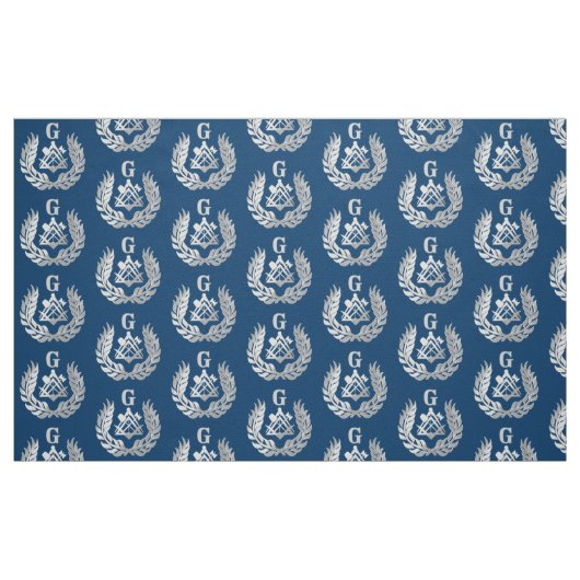 Tissu Symbole de maçonnerie en argent (Fat Quarter)