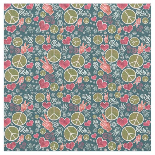 Tissu Symbole de paix Hipster Pacifisme Design (Fermer)
