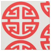 Tissu Symbole de prospérité chinois rouge (Fermer)