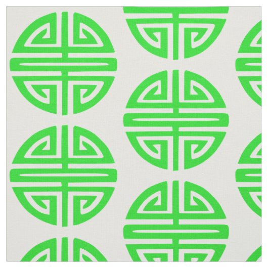 Tissu symbole de prospérité chinois vert (Échantillon)