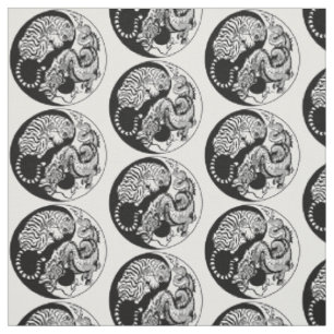 Tissu symbole de yang de yin de dragon et de tigre