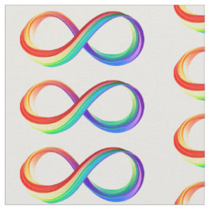 Tissu Symbole d'infinité arc-en-ciel stratifié