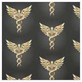 Tissu Symbole Polygonal Or Caduceus (Échantillon)
