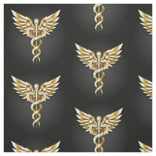 Tissu Symbole Polygonal Or Caduceus (Échantillon)