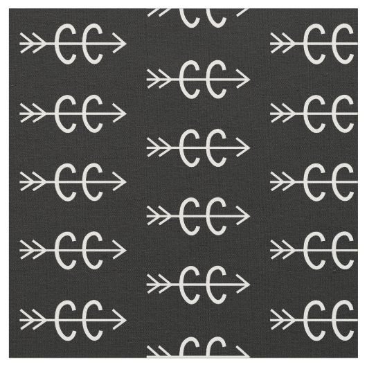 Tissu Symboles de pays croisés Noir Blanc (Fermer)