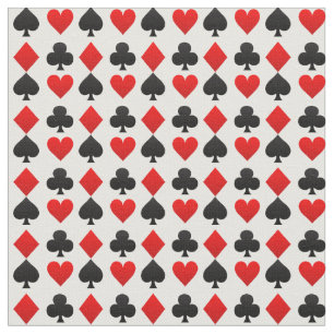 Tissu Symboles de pont des coeurs, pique. diamants, club